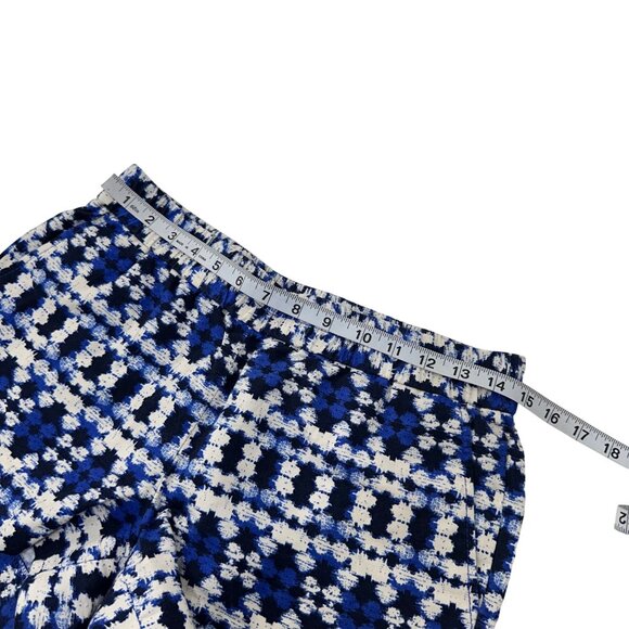 J.Crew Womens Blue & White Patterned Linen-Cotton Blend Drawstrim Shorts Size 2 - Picture 4 of 12